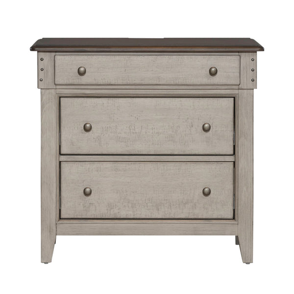 Ivy Hollow 3 Drawer Bedside Chest w/ Charging Station - 457-BR62
