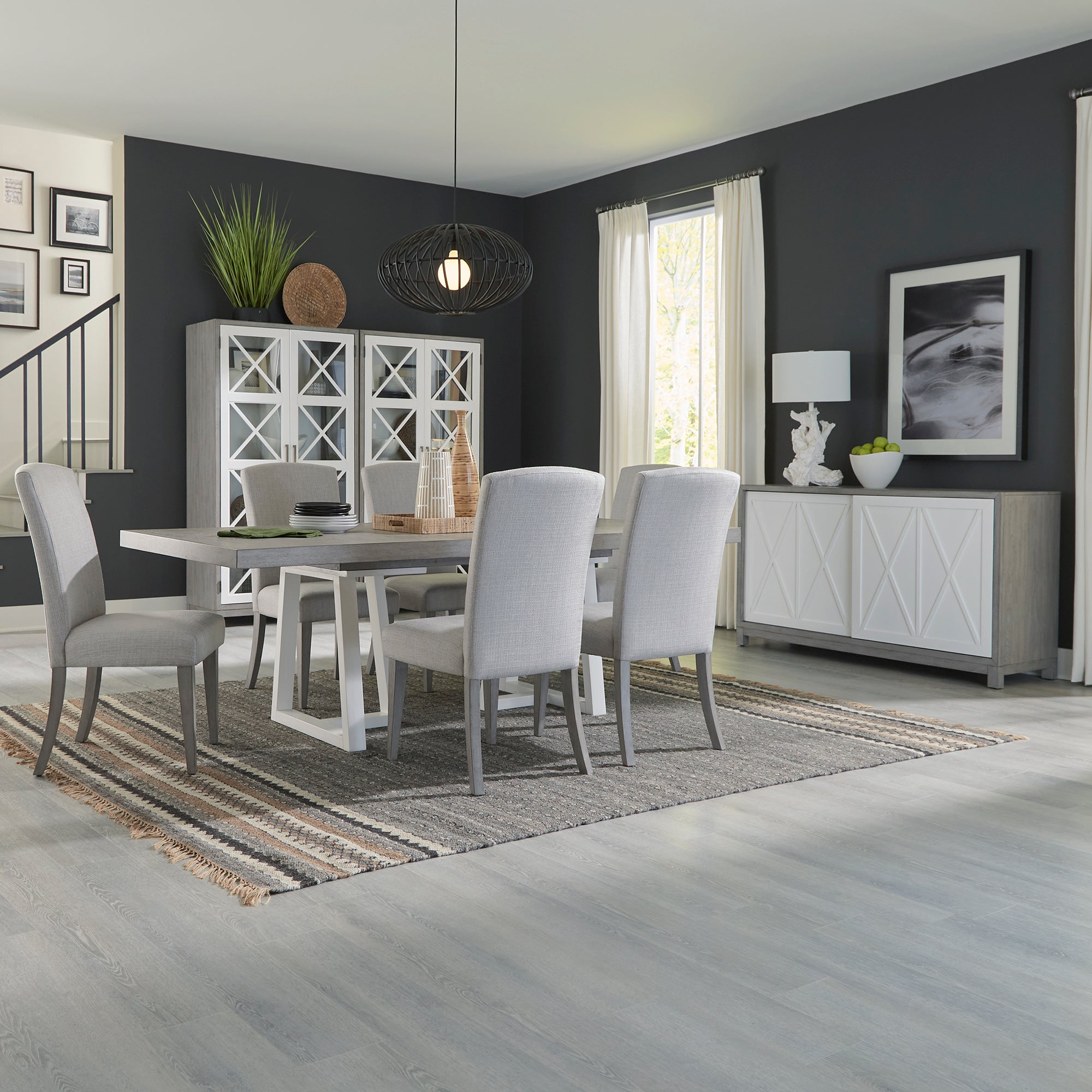 Palmetto Heights 499-DR-72PS 7 Piece Double Pedestal Table Set