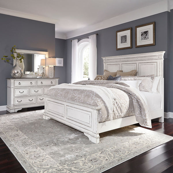 Abbey Park King California Panel Bed, Dresser & Mirror - 520-BR-CPBDM