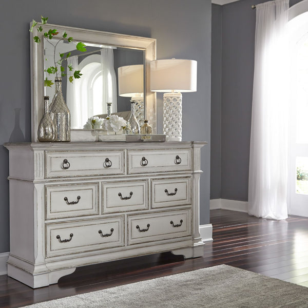 Abbey Park King California Panel Bed, Dresser & Mirror, Chest, Night Stand - 520-BR-CPBDMCN