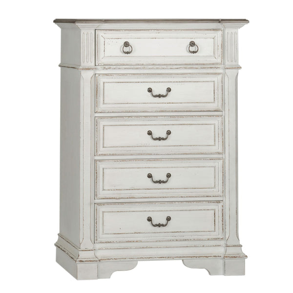 Abbey Park King Panel Bed, Dresser & Mirror, Chest - 520-BR-KPBDMC