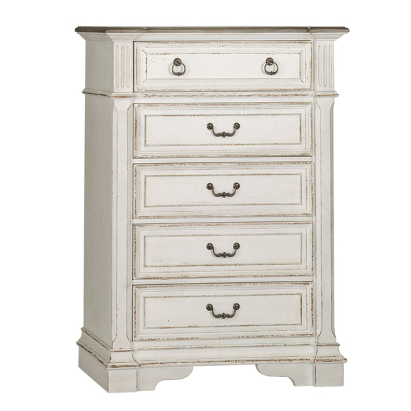 Abbey Park Queen Panel Bed, Dresser & Mirror, Chest - 520-BR-QPBDMC