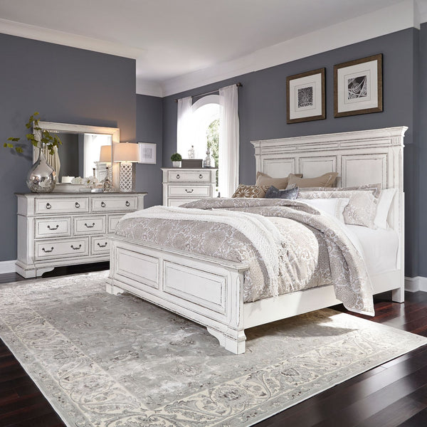 Abbey Park Queen Panel Bed, Dresser & Mirror, Chest - 520-BR-QPBDMC