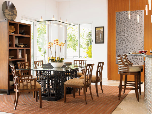 South Sea Dining Table With 84 X 48 Inch Glass Top