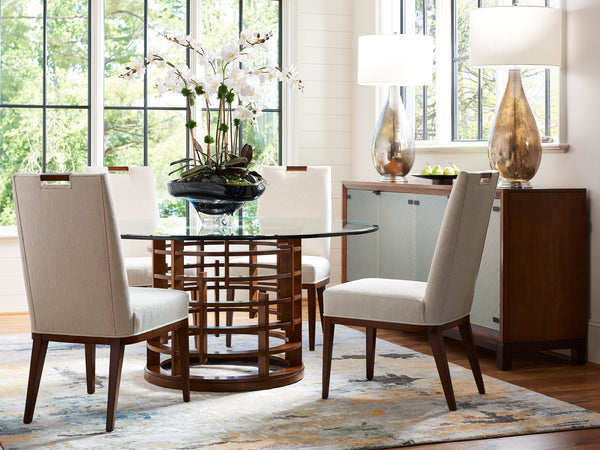 Meridien Round Dining Table With 60 Inch Glass Top