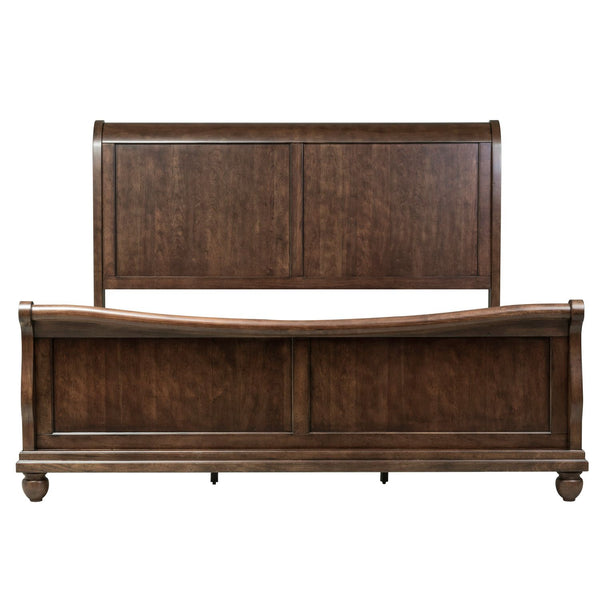 Rustic Traditions King California Sleigh Bed, Dresser & Mirror, Night Stand - 589-BR-KCSDMN