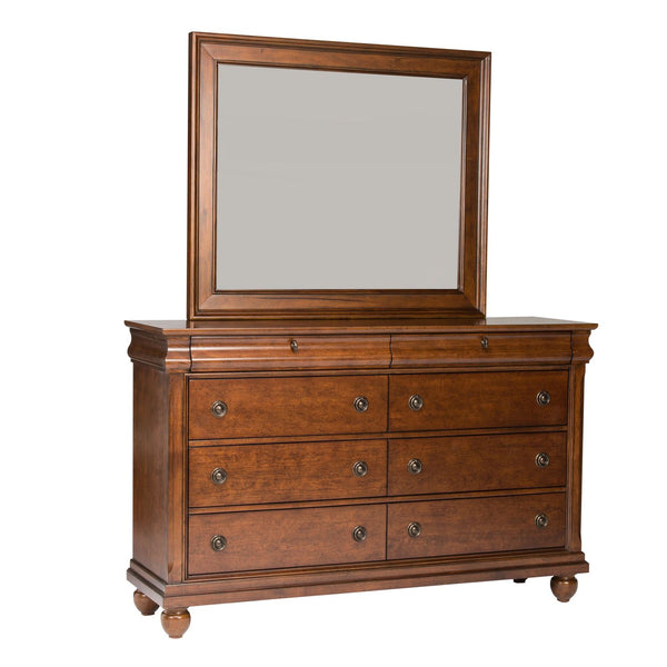 Rustic Traditions King California Sleigh Bed, Dresser & Mirror, Night Stand - 589-BR-KCSDMN