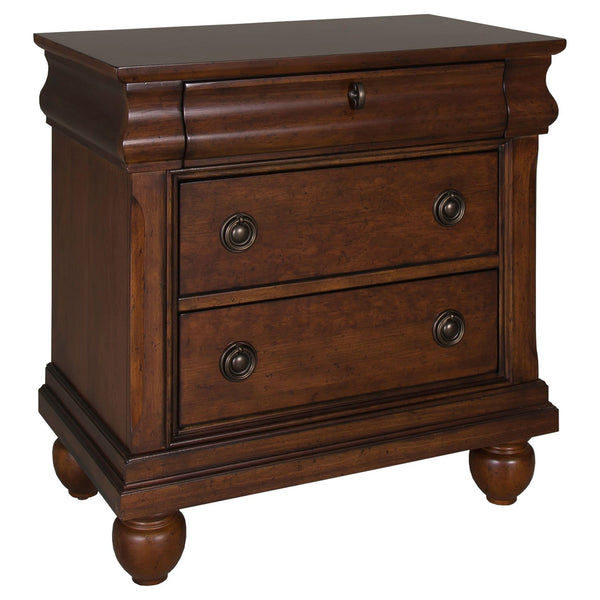 Rustic Traditions King California Sleigh Bed, Dresser & Mirror, Night Stand - 589-BR-KCSDMN
