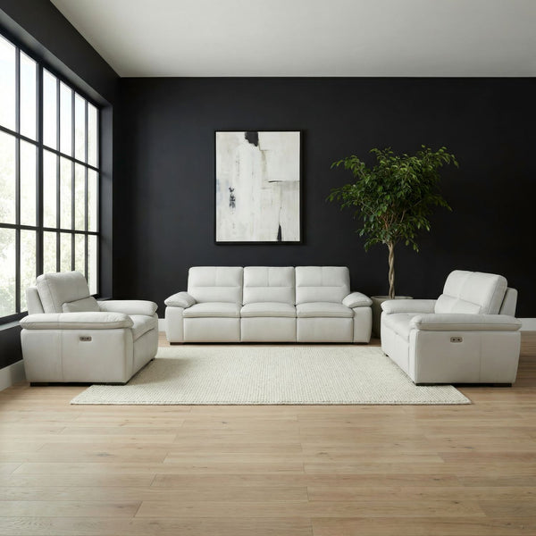 Angelo Sofa w/ Loveseat & Recliner - 6014PB-UPH-SOLOREC