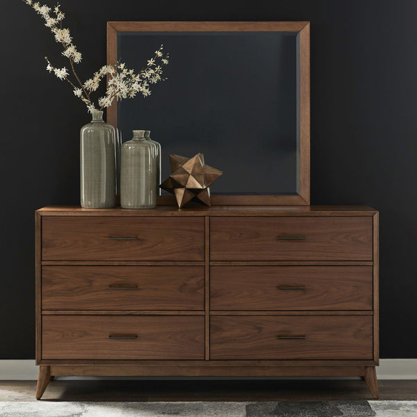 Century Modern Dresser & Mirror - 604-BR-DM