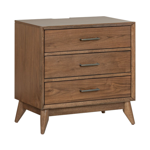 Century Modern Nightstand w/ Charging Station - 604-BR61