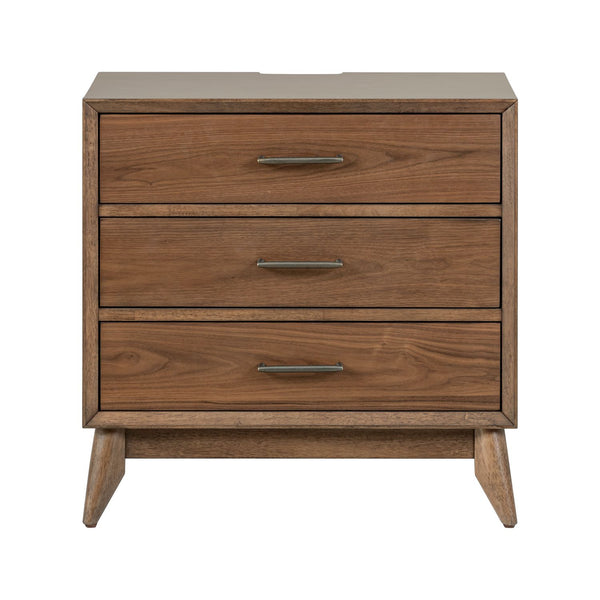 Century Modern Nightstand w/ Charging Station - 604-BR61
