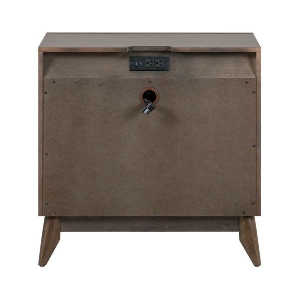 Century Modern Nightstand w/ Charging Station