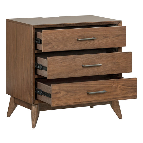Century Modern Nightstand w/ Charging Station - 604-BR61