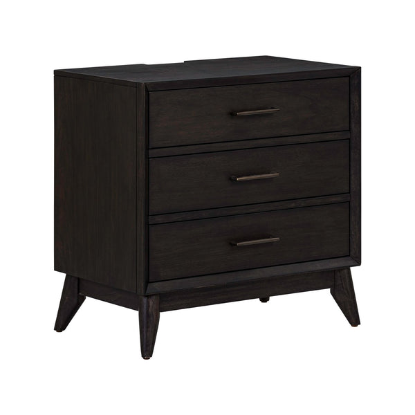 Century Modern Nightstand w/ Charging Station - 604B-BR61