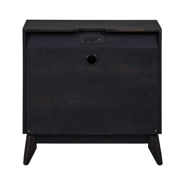 Century Modern Nightstand w/ Charging Station - 604B-BR61