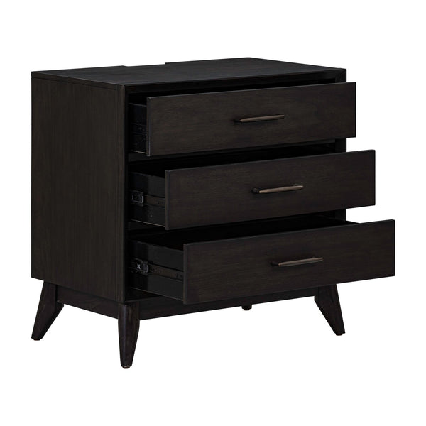 Century Modern Nightstand w/ Charging Station - 604B-BR61