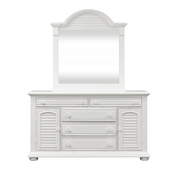 Summer House I Queen Panel Bed, Dresser & Mirror, Night Stand - 607-BR-QPBDMN