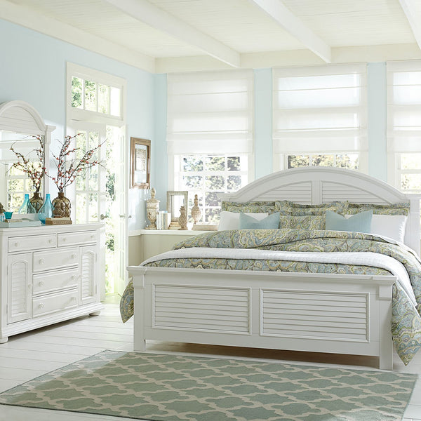 Summer House I Queen Panel Bed, Dresser & Mirror, Night Stand - 607-BR-QPBDMN