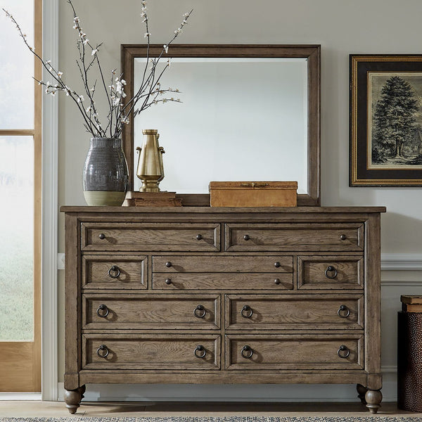 Americana Farmhouse Dresser & Mirror - 615-BR-DM
