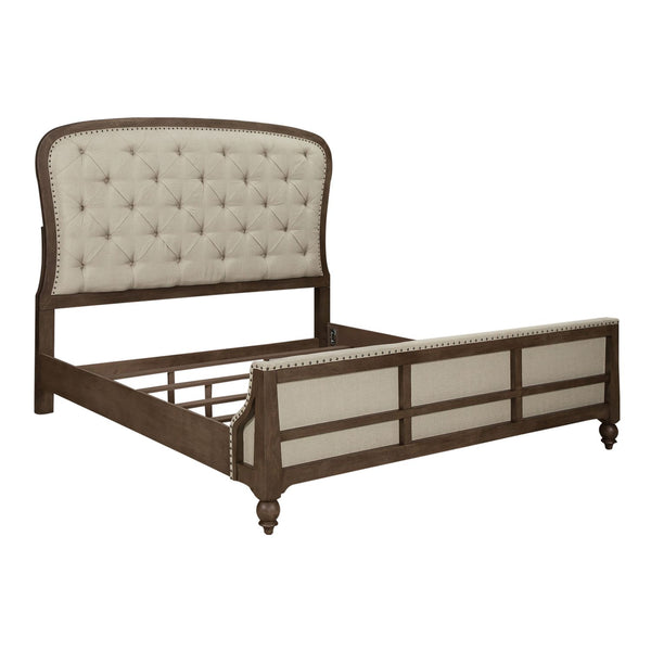 Americana Farmhouse Queen Shelter Bed, Dresser & Mirror, Night Stand - 615-BR-QSHDMN