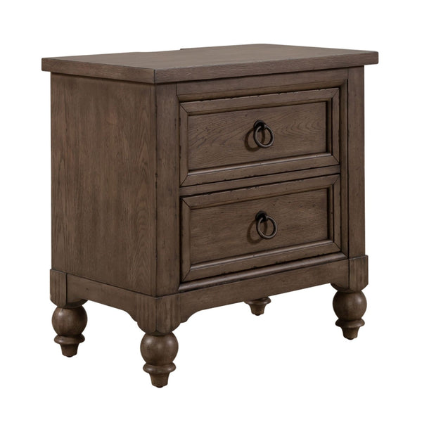 Americana Farmhouse Queen Sleigh Bed, Dresser & Mirror, N/S - 615-BR-QSLDMN