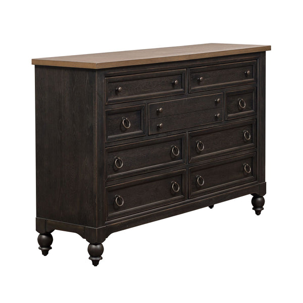 Americana Farmhouse 9 Drawer Dresser - Black - 615-BR31-B