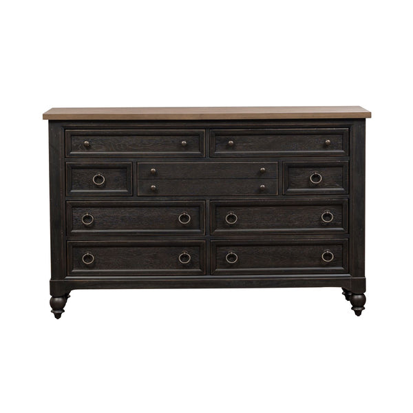 Americana Farmhouse 9 Drawer Dresser - Black - 615-BR31-B