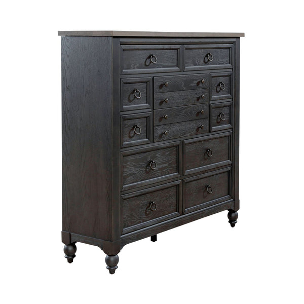 Americana Farmhouse 12 Drawer Chesser - Black - 615-BR32-B