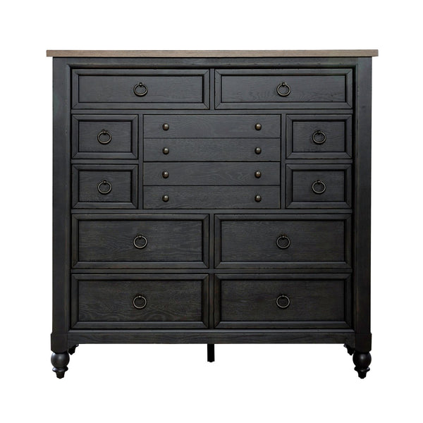 Americana Farmhouse 12 Drawer Chesser - Black - 615-BR32-B