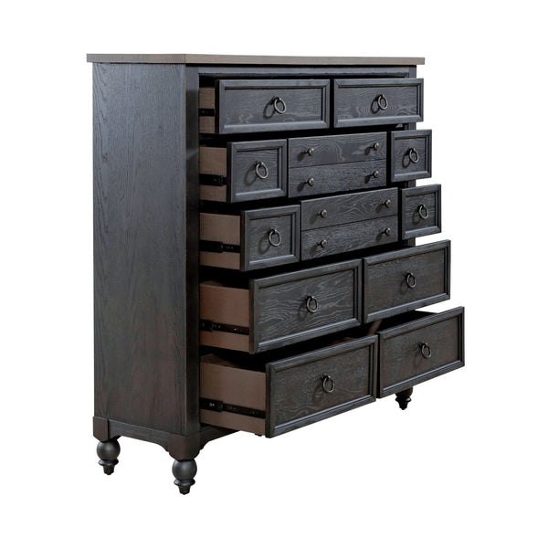 Americana Farmhouse 12 Drawer Chesser - Black - 615-BR32-B