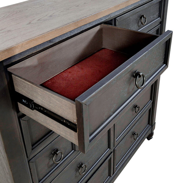 Americana Farmhouse 12 Drawer Chesser - Black - 615-BR32-B