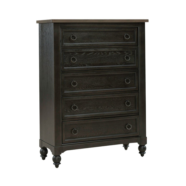 Americana Farmhouse 5 Drawer Chest - Black - 615-BR41-B
