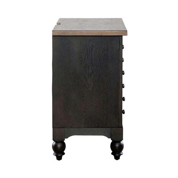 Americana Farmhouse Bedside Chest w/ Charging Station - Black - 615-BR62-B