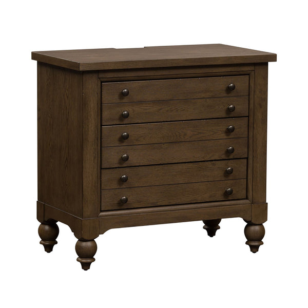Americana Farmhouse Bedside Chest w/ Charging Station - 615-BR62