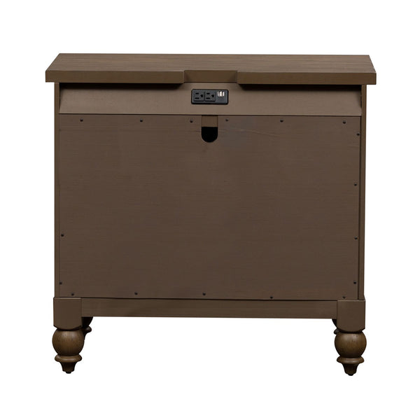Americana Farmhouse Bedside Chest w/ Charging Station - 615-BR62