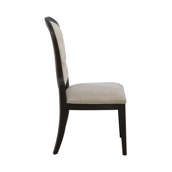 Americana Farmhouse Uph Tufted Back Side Chair - Black - 615-C0501S-B