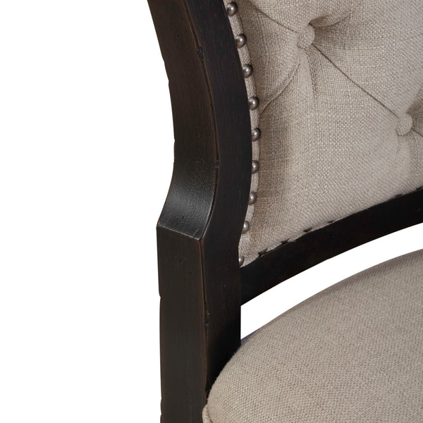 Americana Farmhouse Uph Tufted Back Side Chair - Black - 615-C0501S-B