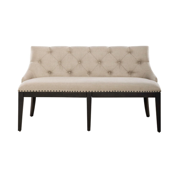 Americana Farmhouse Uph Shelter Dining Bench- Black - 615-C6501B-B