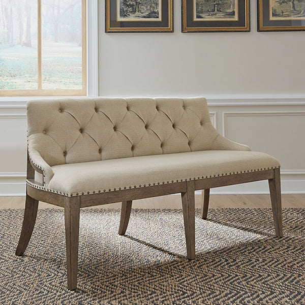 Americana Farmhouse Uph Shelter Dining Bench - 615-C6501B