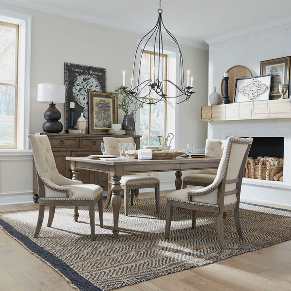 Americana Farmhouse 5 Piece Leg Table Set - 615-DR-5LTS