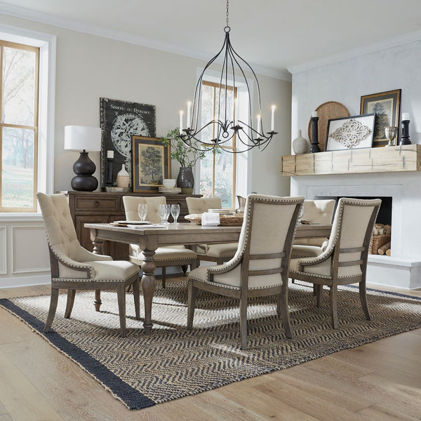Americana Farmhouse 7 Piece Leg Table Set - 615-DR-7LGS