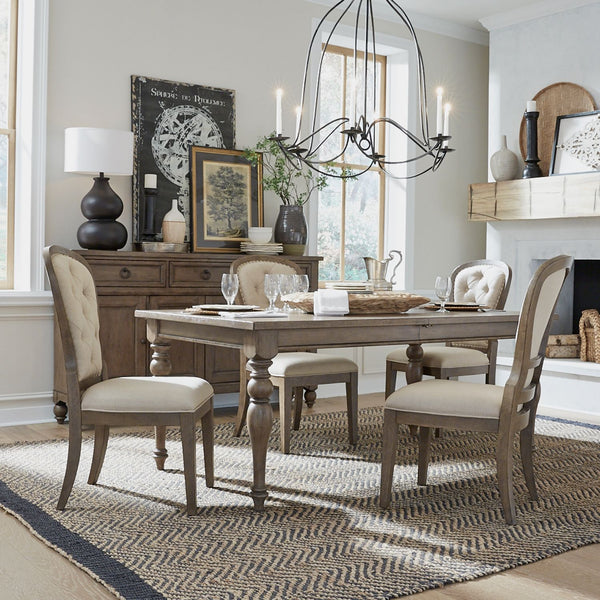 Americana Farmhouse Optional 5 Piece Leg Table Set - 615-DR-O5LTS