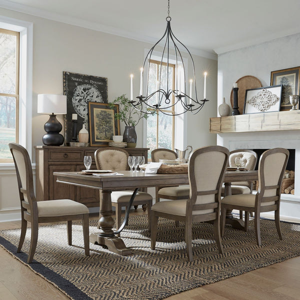 Americana Farmhouse Optional 7 Piece Trestle Table Set - 615-DR-O7TRS
