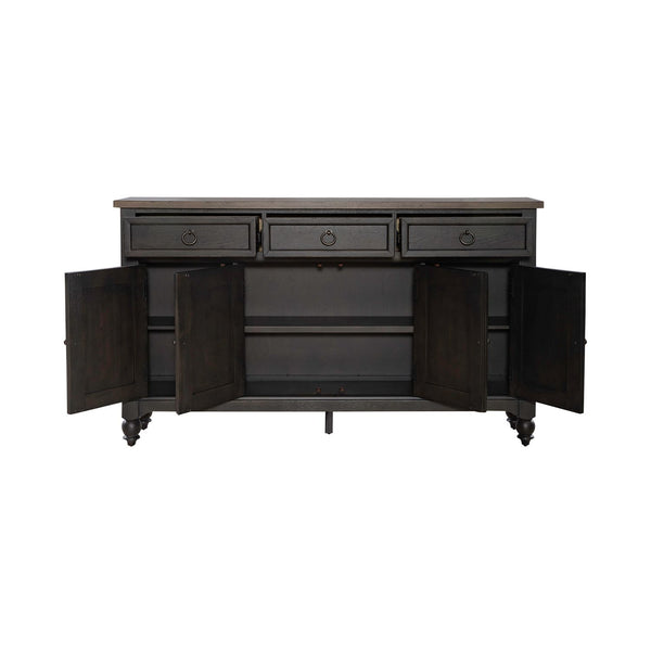 Americana Farmhouse Hall Buffet- Black - 615-HB7242-B