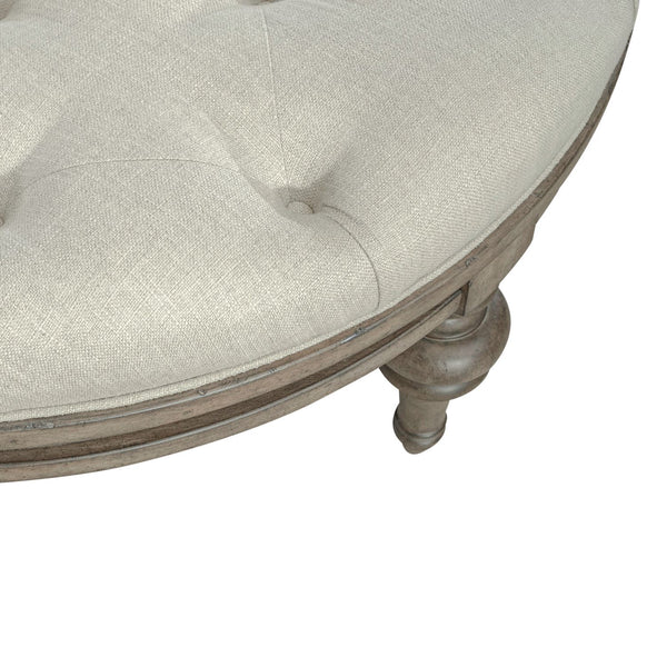 Americana Farmhouse Round Cocktail Ottoman
