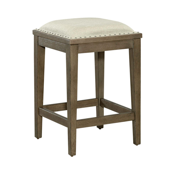 Americana Farmhouse Uph Console Stool