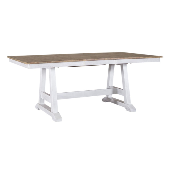 Lindsey Farm 6 Piece Trestle Table Set - 62WH-CD-6TRS