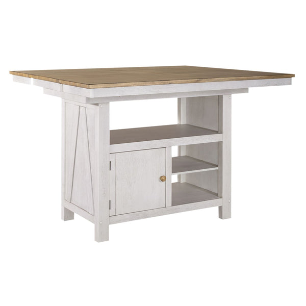 Lindsey Farm 7 Piece Gathering Table Set - 62WH-CD-7GTS