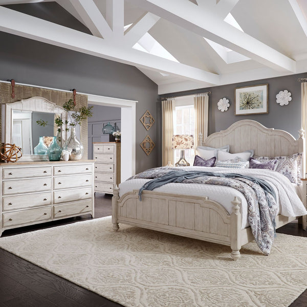Farmhouse Reimagined Queen Poster Bed, Dresser & Mirror, Chest - 652-BR-QPSDMC